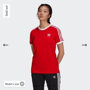 ADICOLOR CLASSICS 3-STRIPES TEE Adidas Top Red White Small